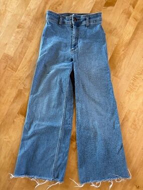 ZARA Womens Wide Leg High Rise Denim Jeans 4